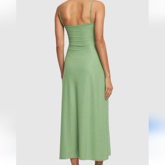 WeWoreWhat crystal green midi rosette dress - Picture 2 of 3